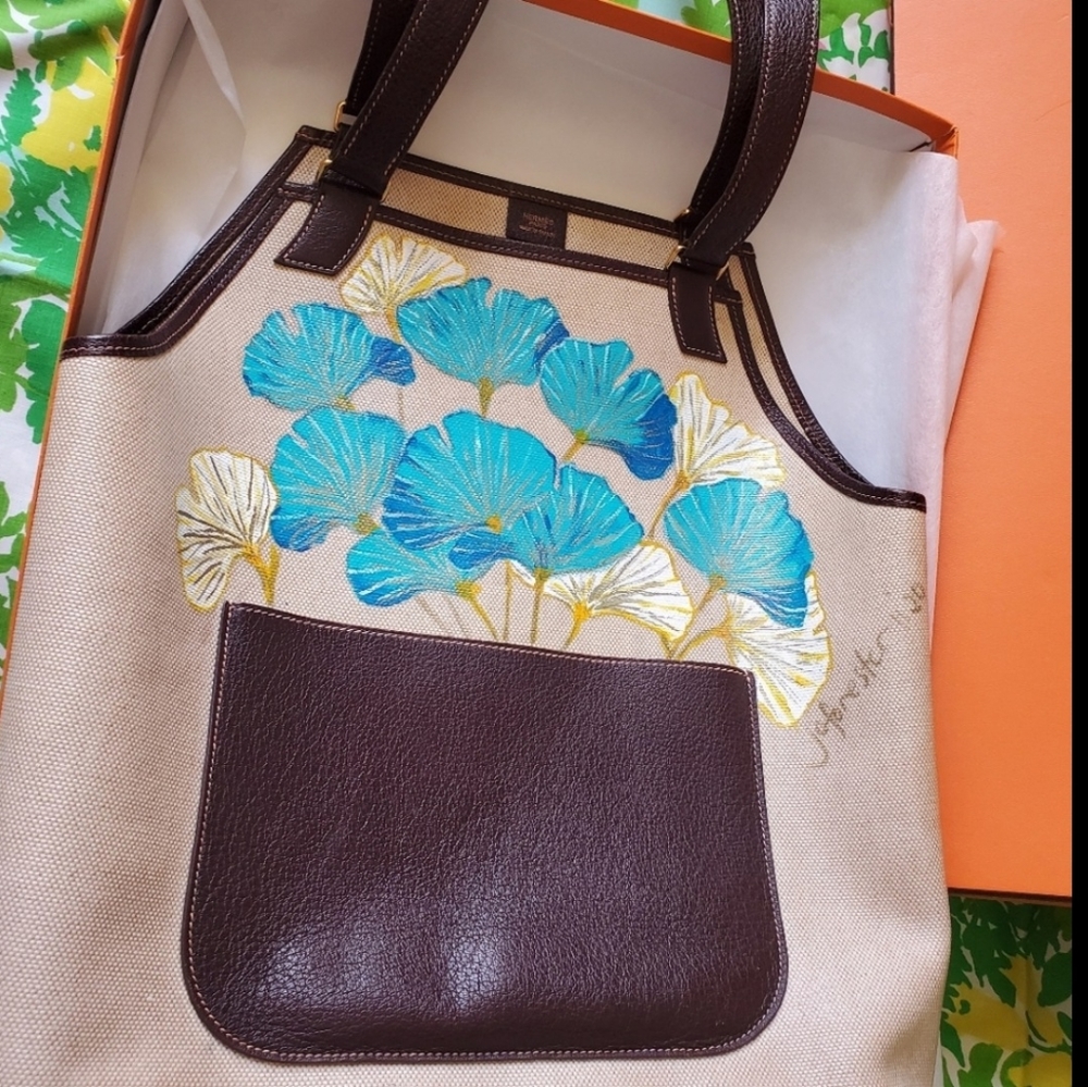 Rare Authentic Hermes Jardenerie handpainted bag